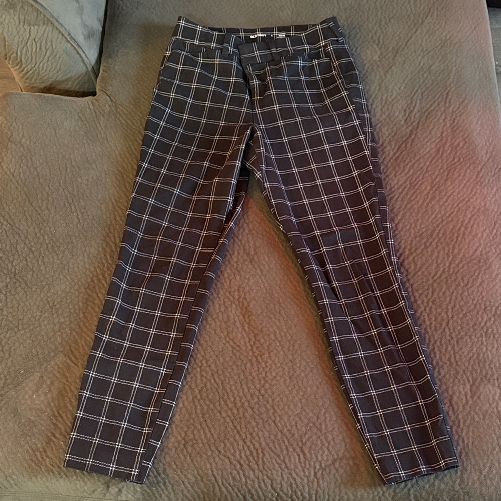 Old Navy Women's Black Plaid Skinny Pants